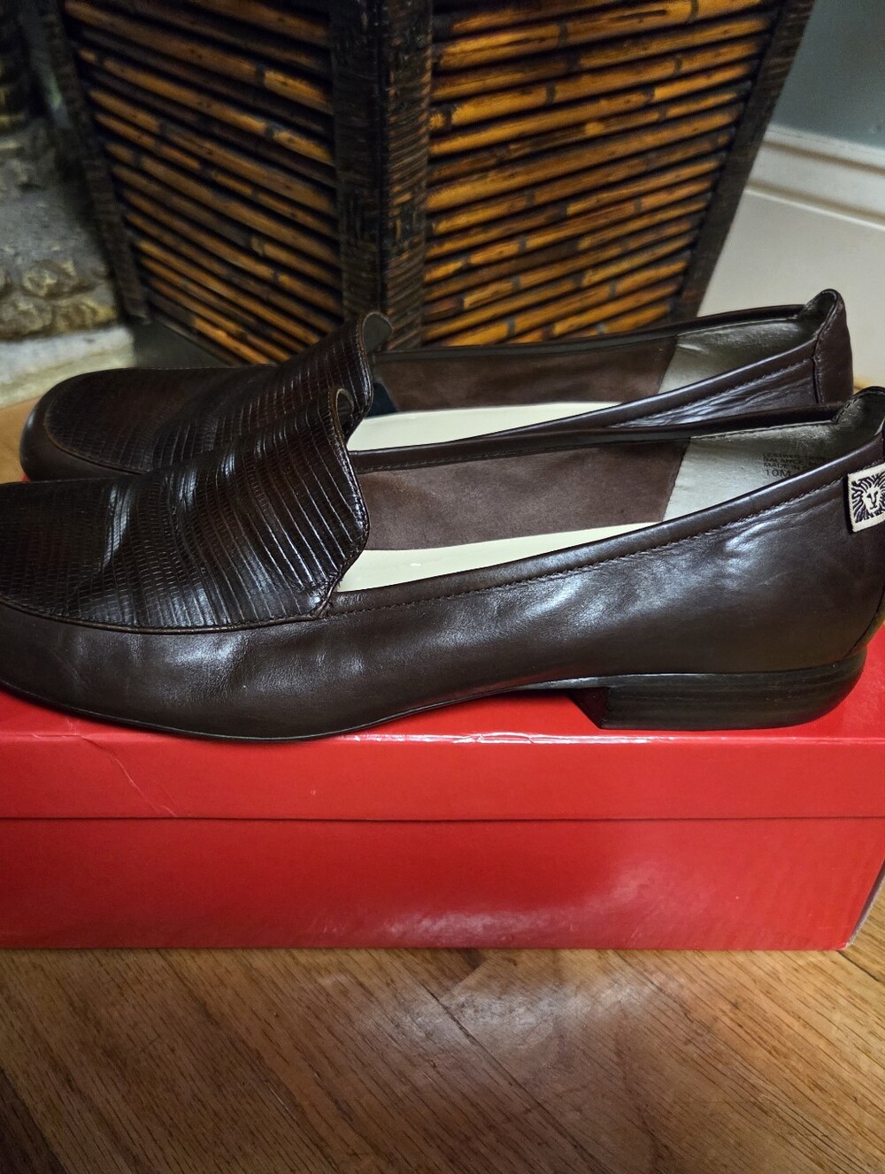 Brown Leather Slip-On Loafers